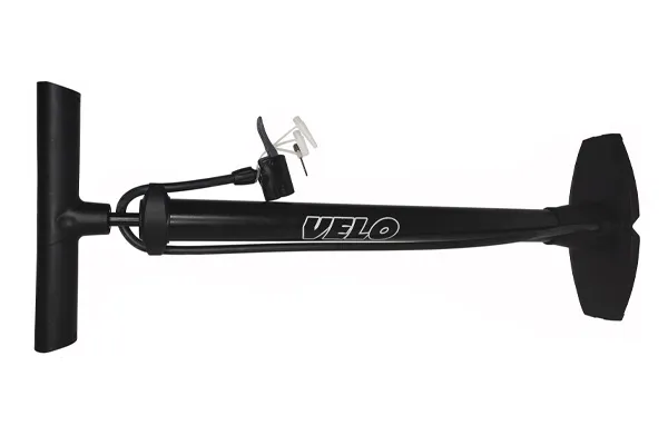 Насос VELO, металлический, цвет черный, ручной напольный, с иглой, с манометром, AV/FV, инд.упак. 32