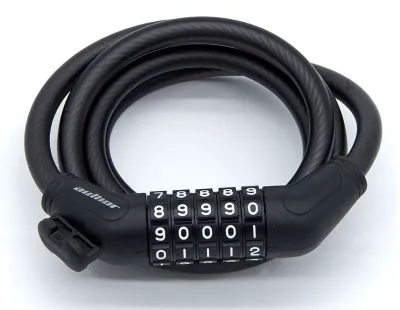 Замок вело кодовый ASL-44 (5 разрядов) SpirCod 10х1000мм, 245гр, черный матовый AUTHOR