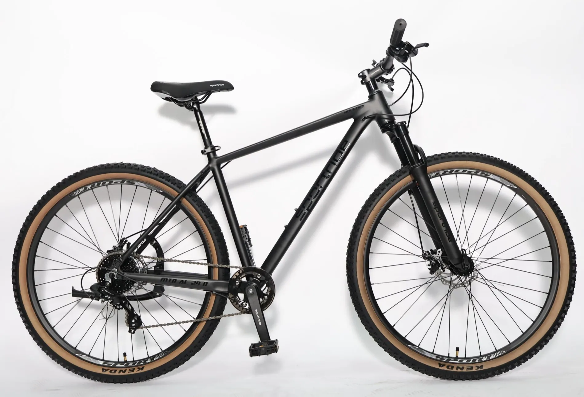 Велосипед SPORTRIDE MTB AL 29 D (8 ск., рост 19") черный мат